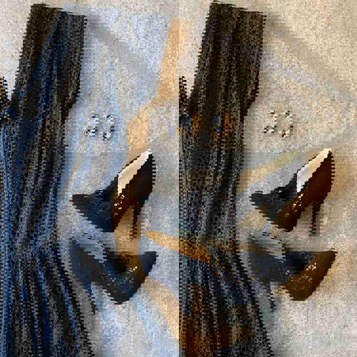 1950s Vintage Black Eyelet Dress