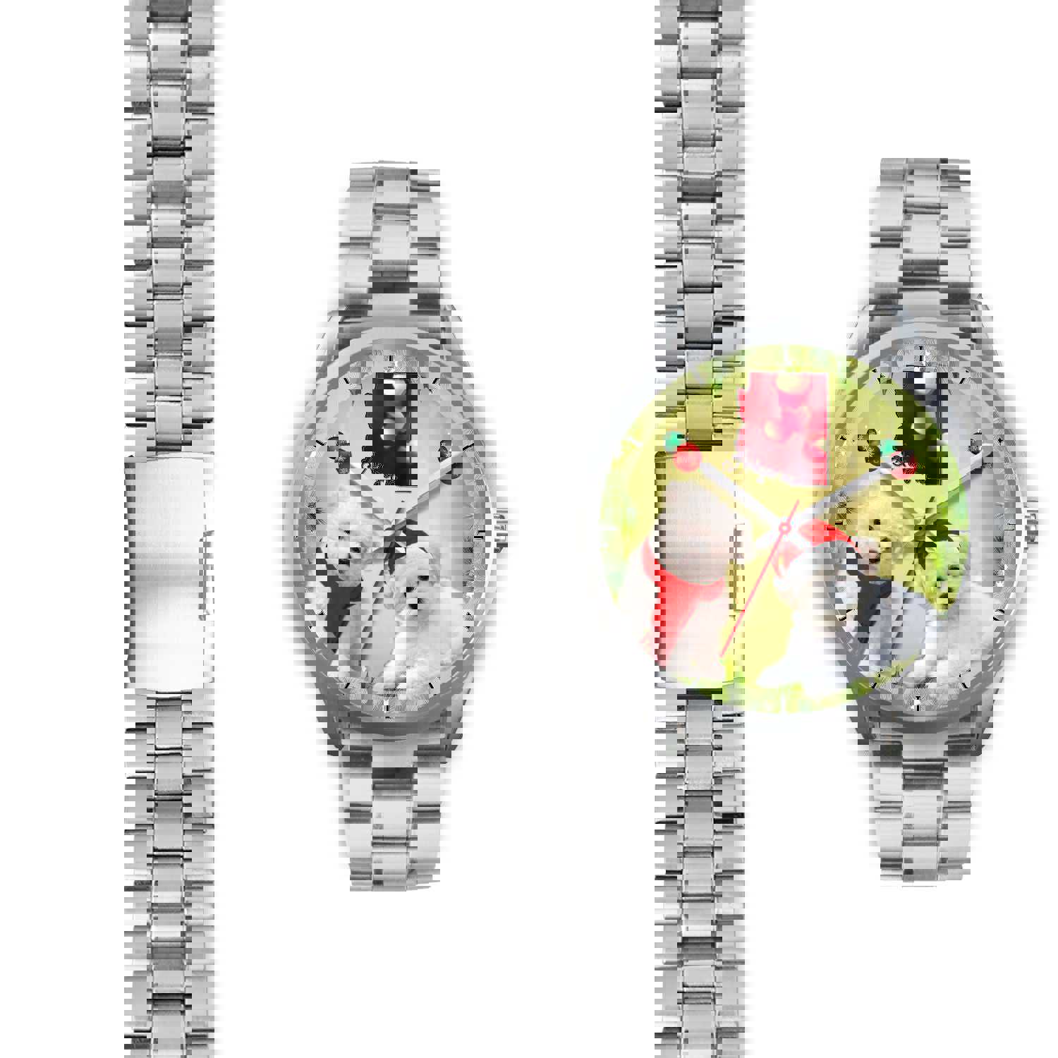 Cute Maltese Dog Arizona Christmas Special Silver Wrist Watch