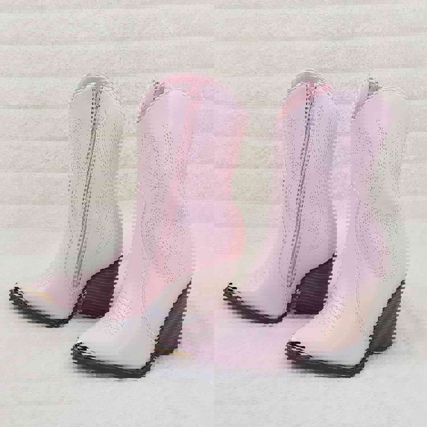 Tallas Pink Cowgirl Ankle Boots - Western Block Heels (US Sizes 7-11)