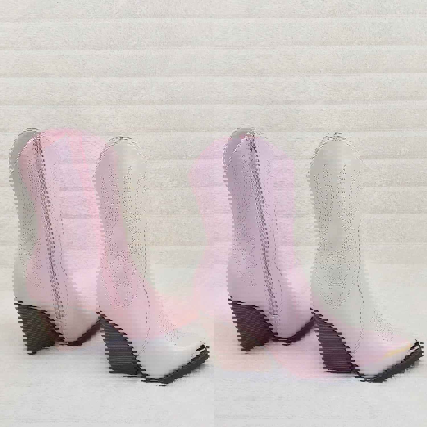 Tallas Pink Cowgirl Ankle Boots - Western Block Heels (US Sizes 7-11)