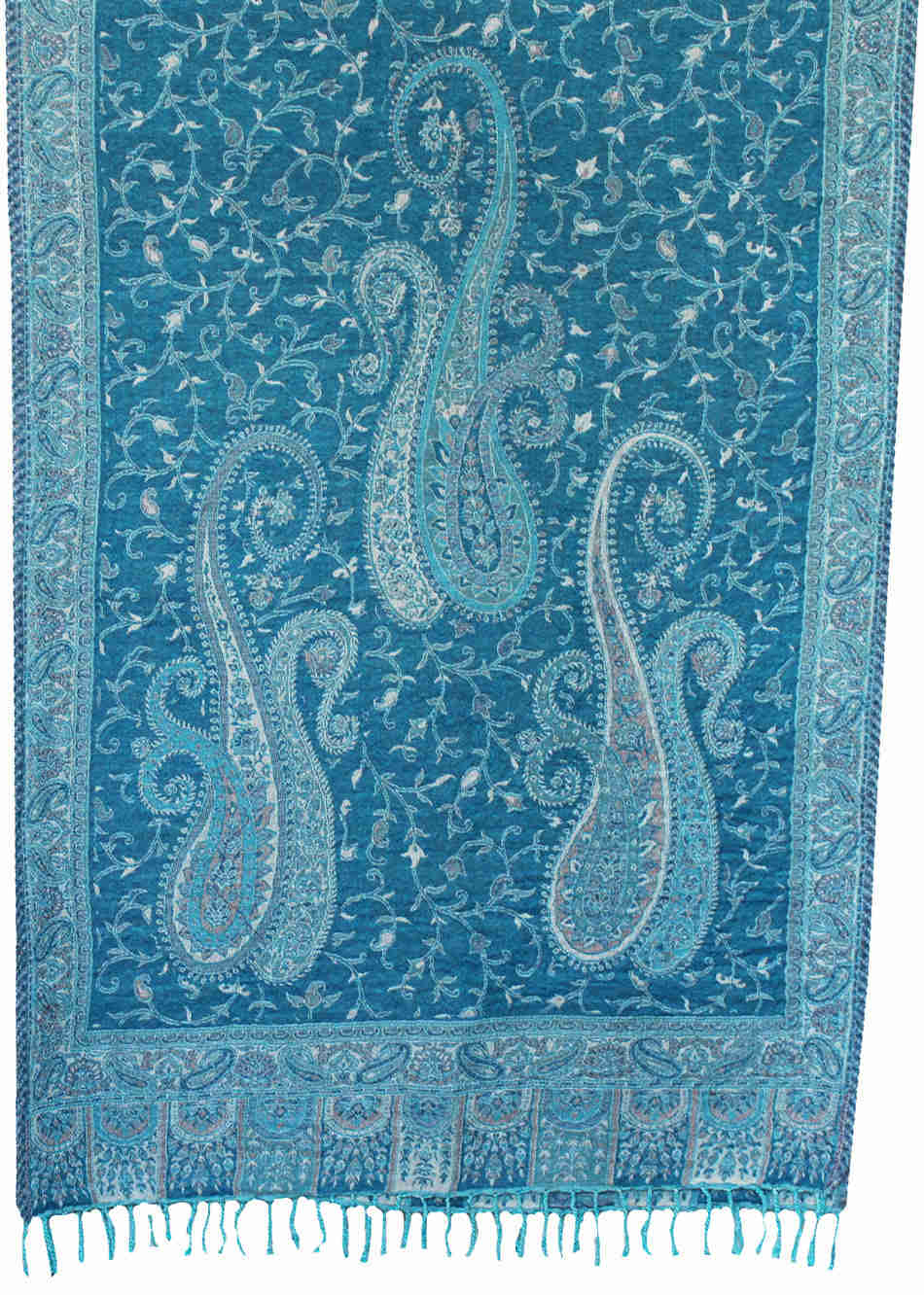 Handmade Jamawar Boiled Wool Scarf for Women - Kashmir (76 x 28 inches)