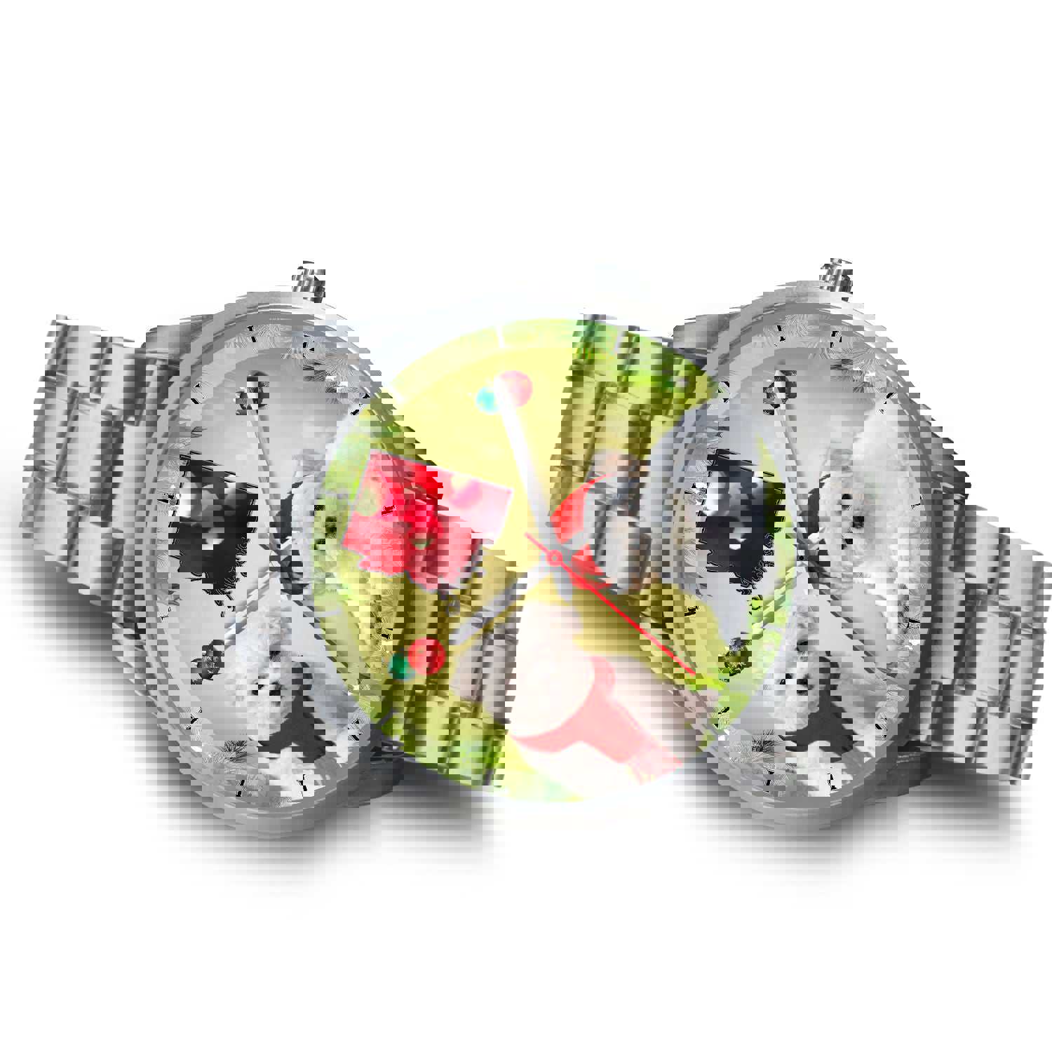 Cute Maltese Dog Arizona Christmas Special Silver Wrist Watch