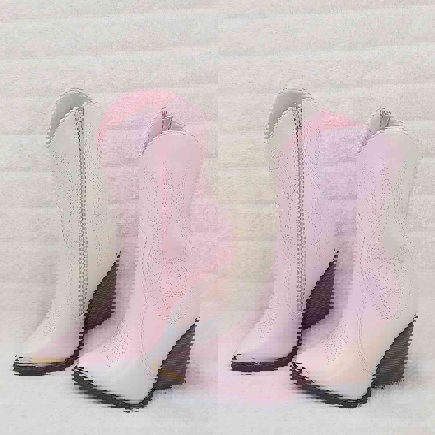 Tallas Pink Cowgirl Ankle Boots - Western Block Heels (US Sizes 7-11)