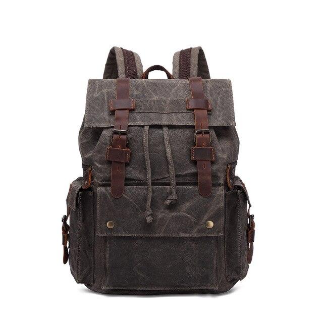 Innovato Design Vintage Waterproof Canvas Leather Backpack (20-35 Litre)