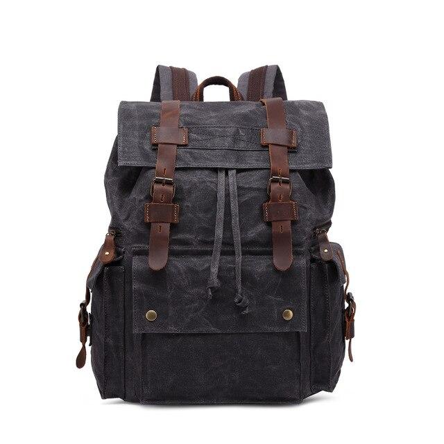 Innovato Design Vintage Waterproof Canvas Leather Backpack (20-35 Litre)