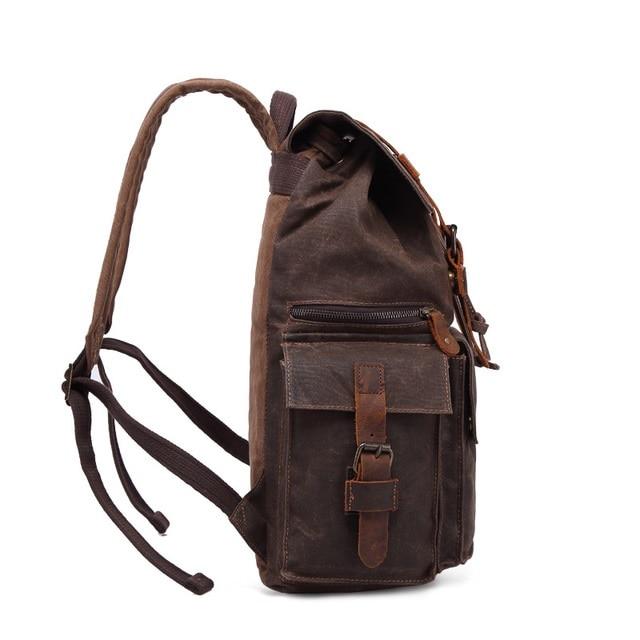 Innovato Design Vintage Waterproof Canvas Leather Backpack (20-35 Litre)