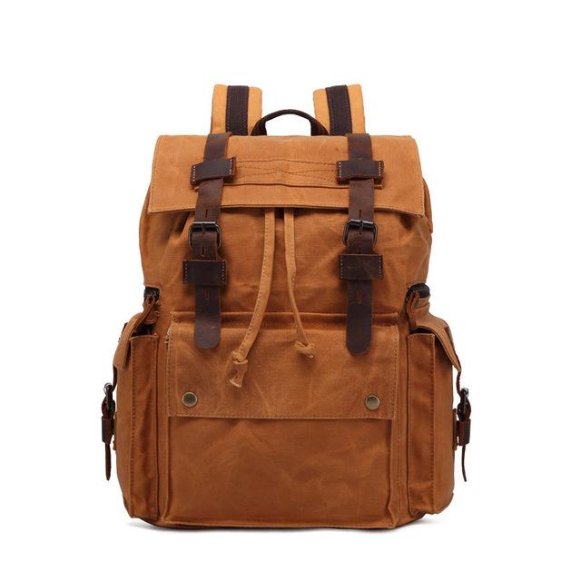 Innovato Design Vintage Waterproof Canvas Leather Backpack (20-35 Litre)
