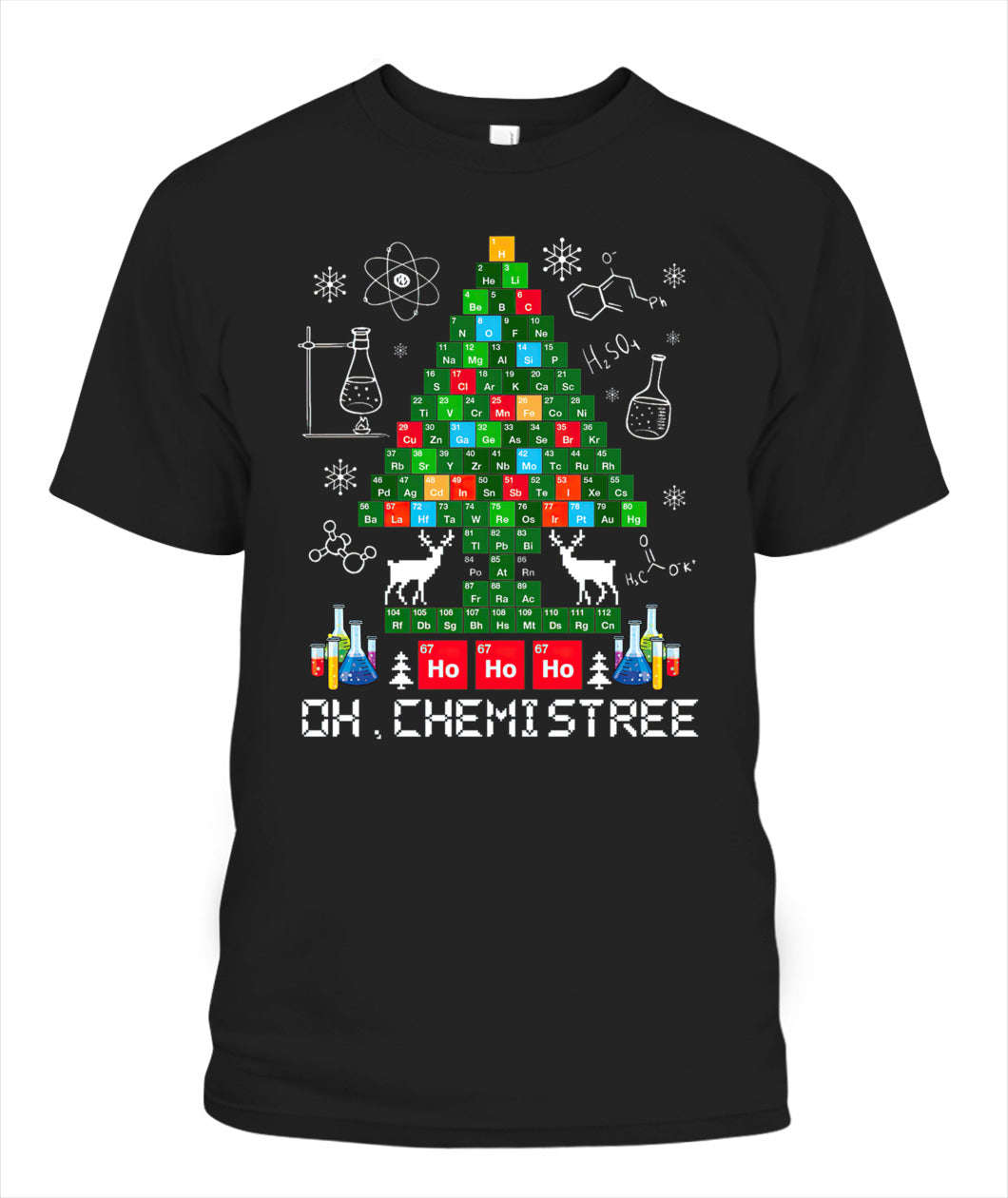 Funny Science Christmas Graphic T-Shirt - Unisex Cotton Apparel
