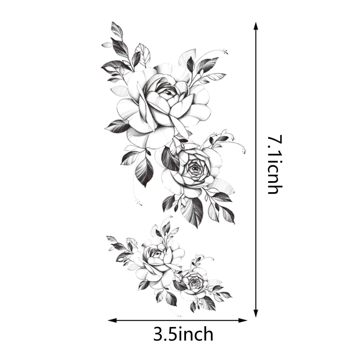 30 Pcs Beautiful Floral Fake Tattoo Stickers for Women