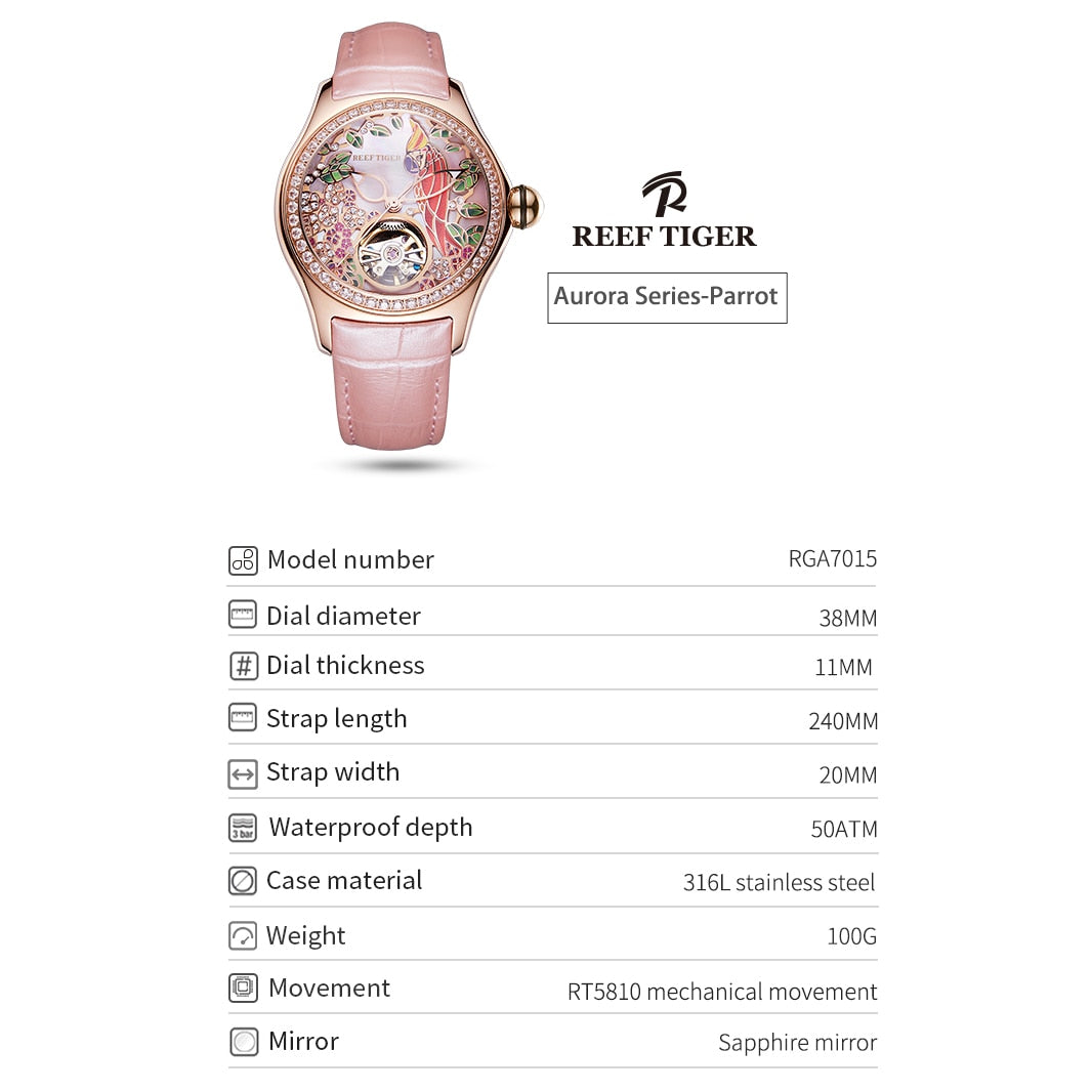 Reef Tiger Kakadoo Limited Edition Luxury Women's Watch