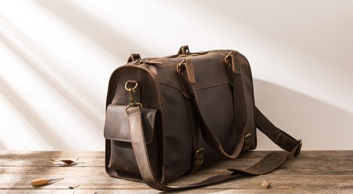 Cool Vintage Leather Men's Weekender Travel Shoulder Bag