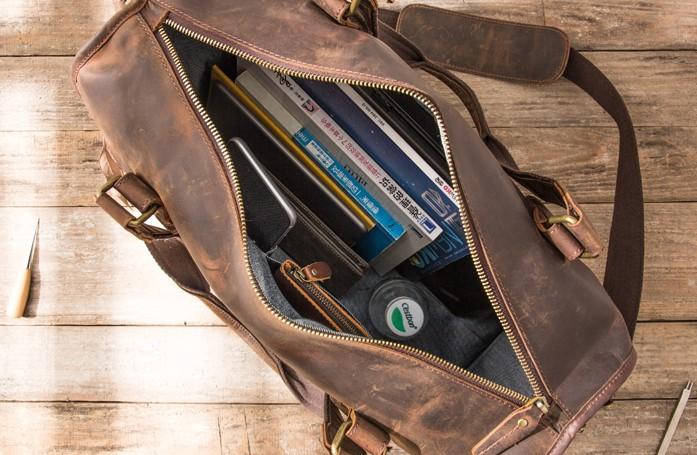 Cool Vintage Leather Men's Weekender Travel Shoulder Bag