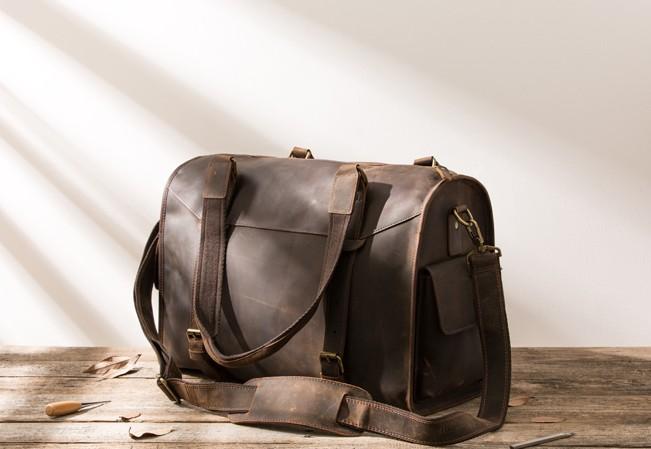 Cool Vintage Leather Men's Weekender Travel Shoulder Bag