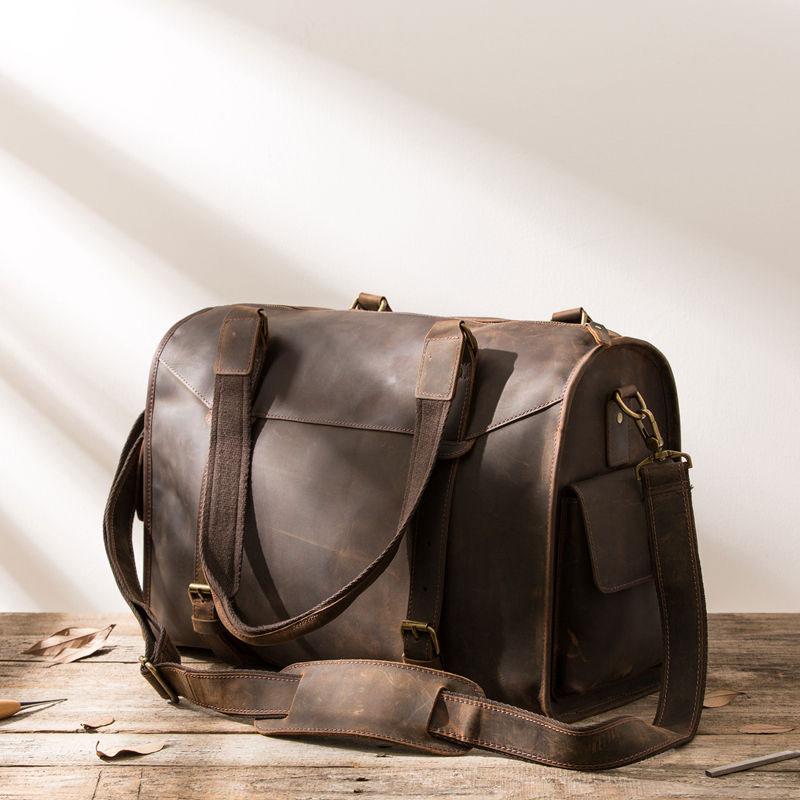 Cool Vintage Leather Men's Weekender Travel Shoulder Bag