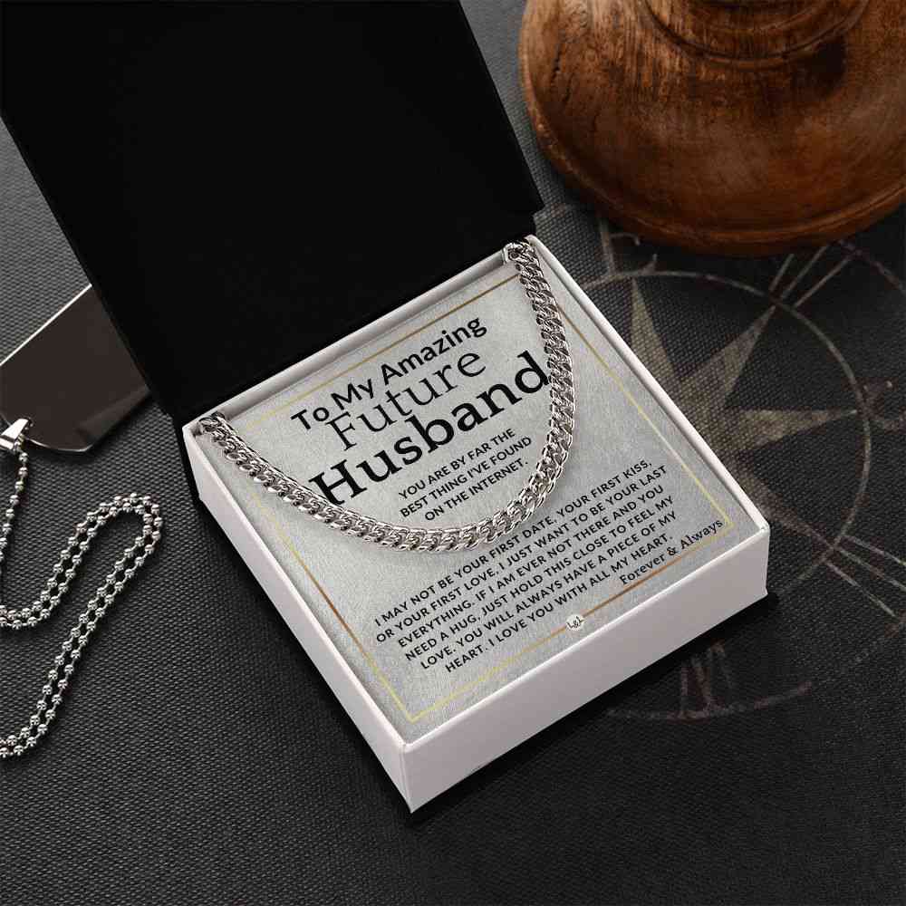 Romantic Cuban Necklace Gift for Future Husband - Special Occasions Jewelry