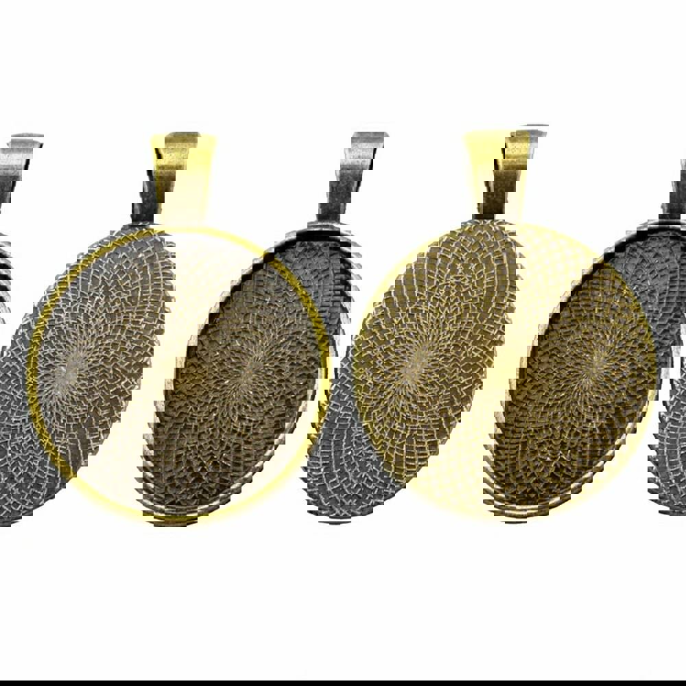 4pcs 5 Colors 25mm Round Glass Cabochon Cameo Base Setting Pendant for Necklace Making