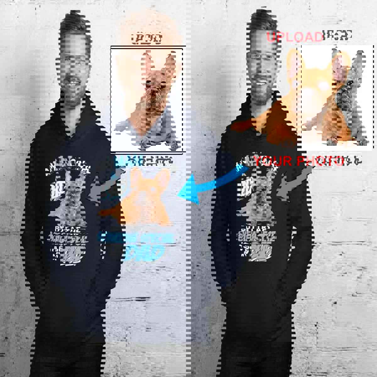 Custom Unisex Hoodie with Your Dog's Photo Printed On It