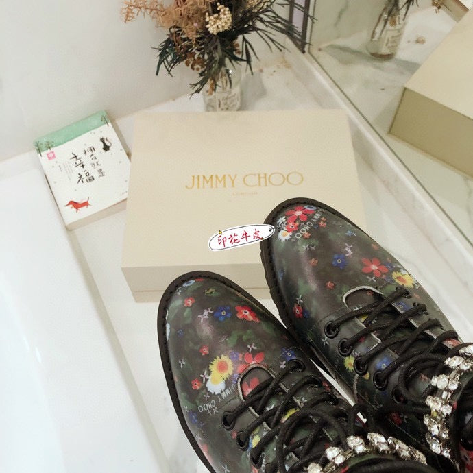 Chu Boots Black Flowers - Stylish and Elegant Footwear