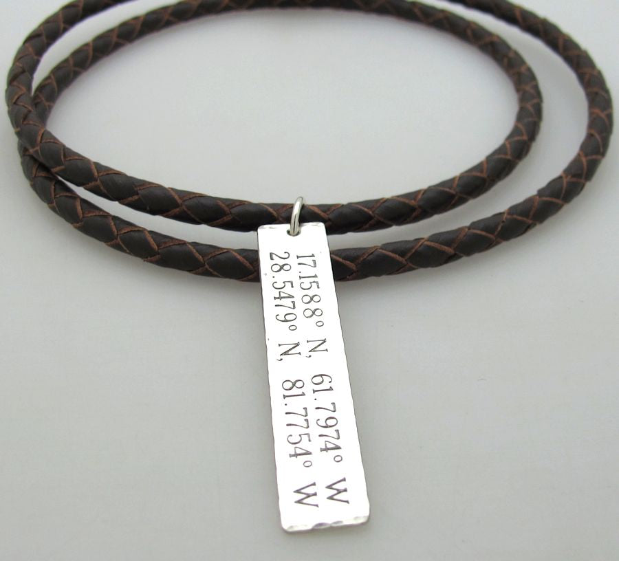 Personalized GPS Coordinates Necklace for Boyfriend - Romantic Long Distance Gift