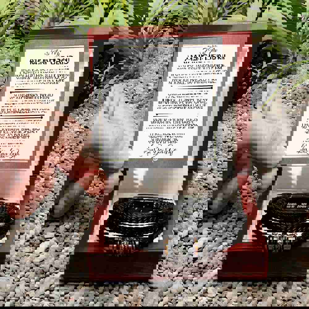 Braided Leather Bracelet for Men - Thoughtful Husband Gift for Christmas or Birthday