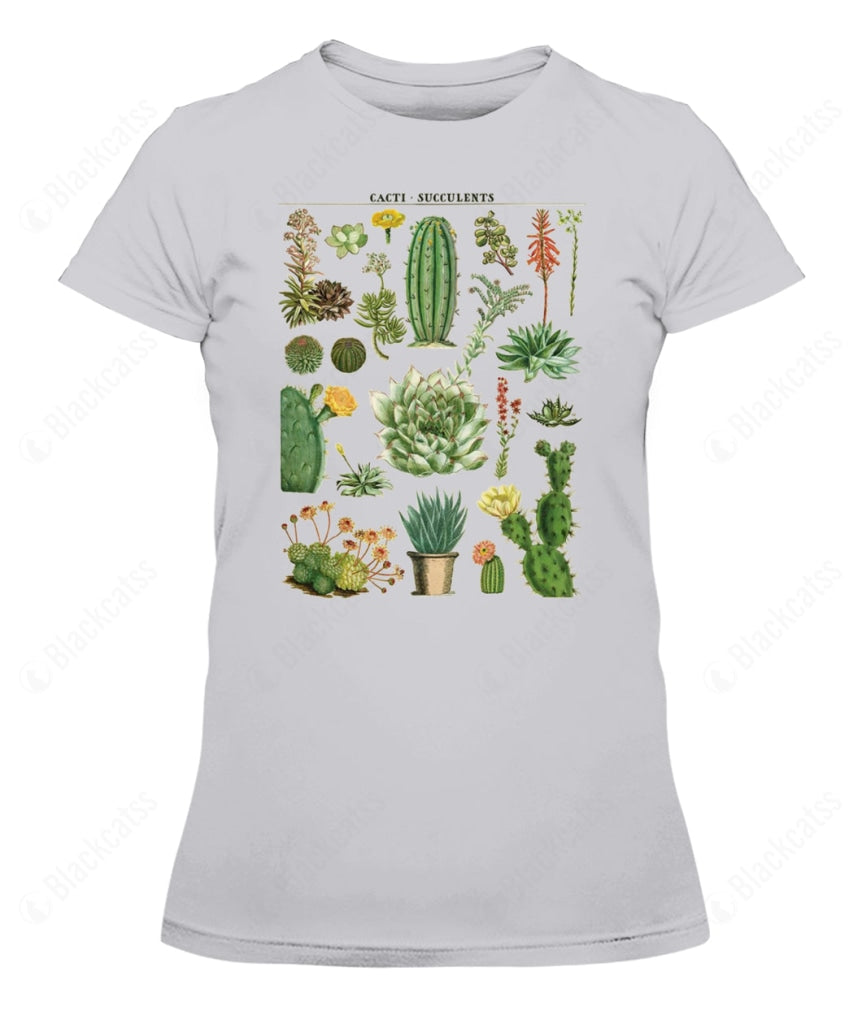 Custom Cactus Succulents Floral Graphic Unisex T-Shirt