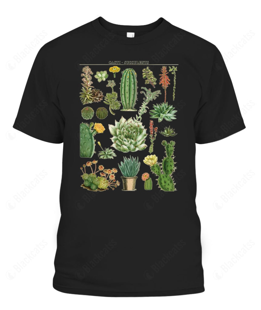 Custom Cactus Succulents Floral Graphic Unisex T-Shirt