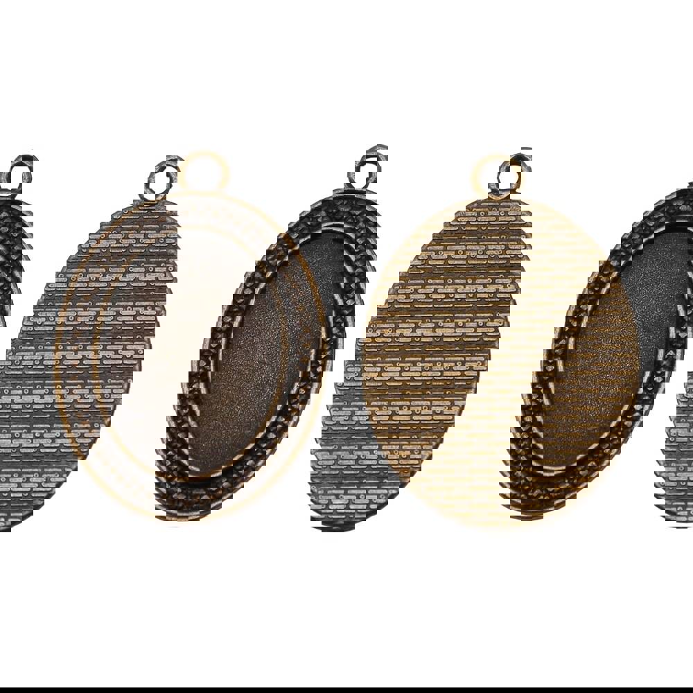 4pcs Oval Cameo Cabochon Pendant Base Setting for DIY Jewelry Making