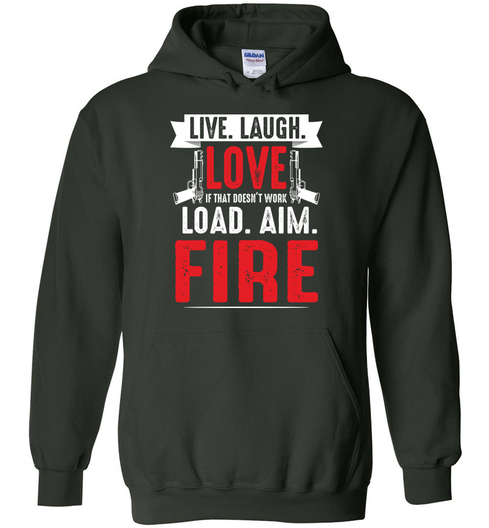 Live. Laugh. Love... Mens Hoodie - Premium Quality Gun Lover's Sweatshirt