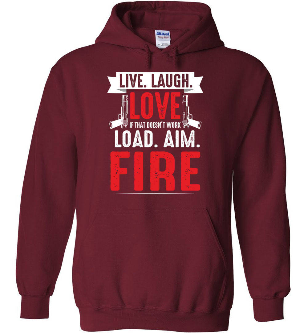 Live. Laugh. Love... Mens Hoodie - Premium Quality Gun Lover's Sweatshirt