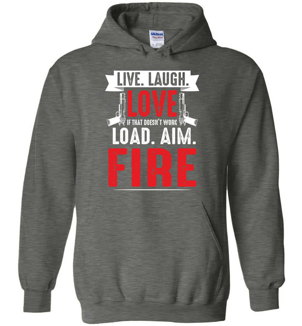 Live. Laugh. Love... Mens Hoodie - Premium Quality Gun Lover's Sweatshirt