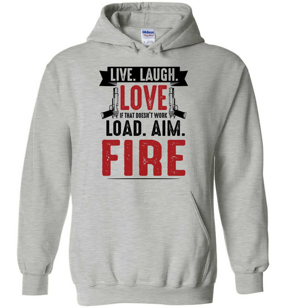 Live. Laugh. Love... Mens Hoodie - Premium Quality Gun Lover's Sweatshirt