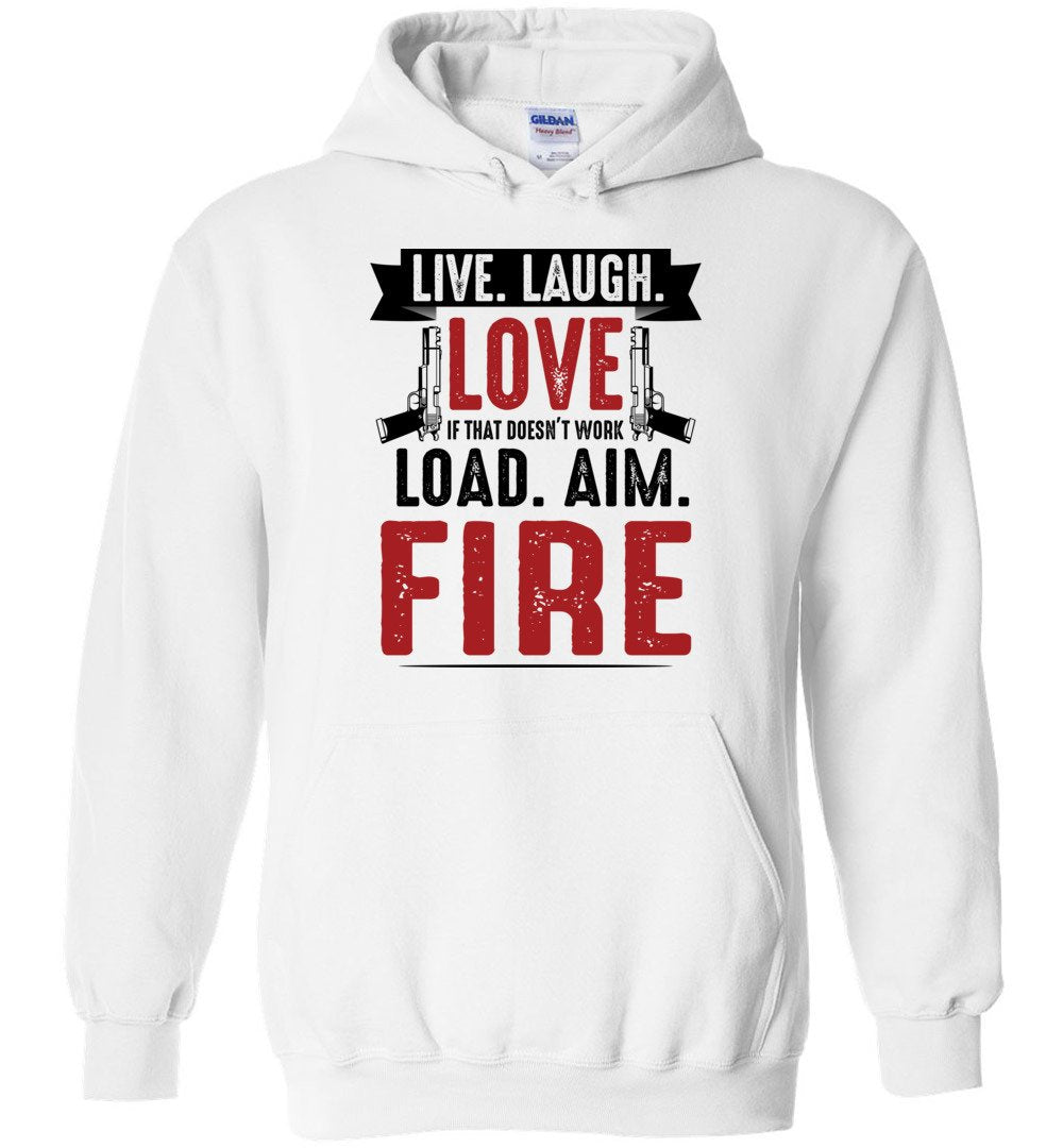 Live. Laugh. Love... Mens Hoodie - Premium Quality Gun Lover's Sweatshirt