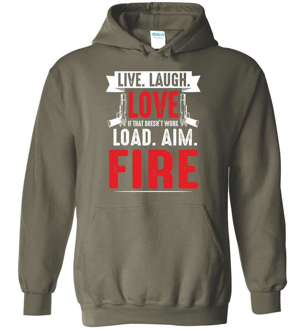 Live. Laugh. Love... Mens Hoodie - Premium Quality Gun Lover's Sweatshirt