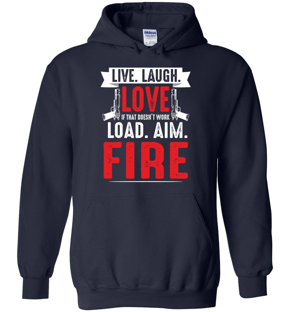 Live. Laugh. Love... Mens Hoodie - Premium Quality Gun Lover's Sweatshirt
